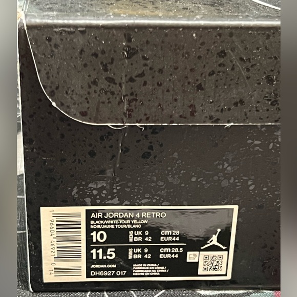 DS 2023 NIKE AIR JORDAN 4 IV THUNDER BLACK/TOUR YELLOW MENS SZ 10 DH6927-017 NIB - Picture 6 of 6